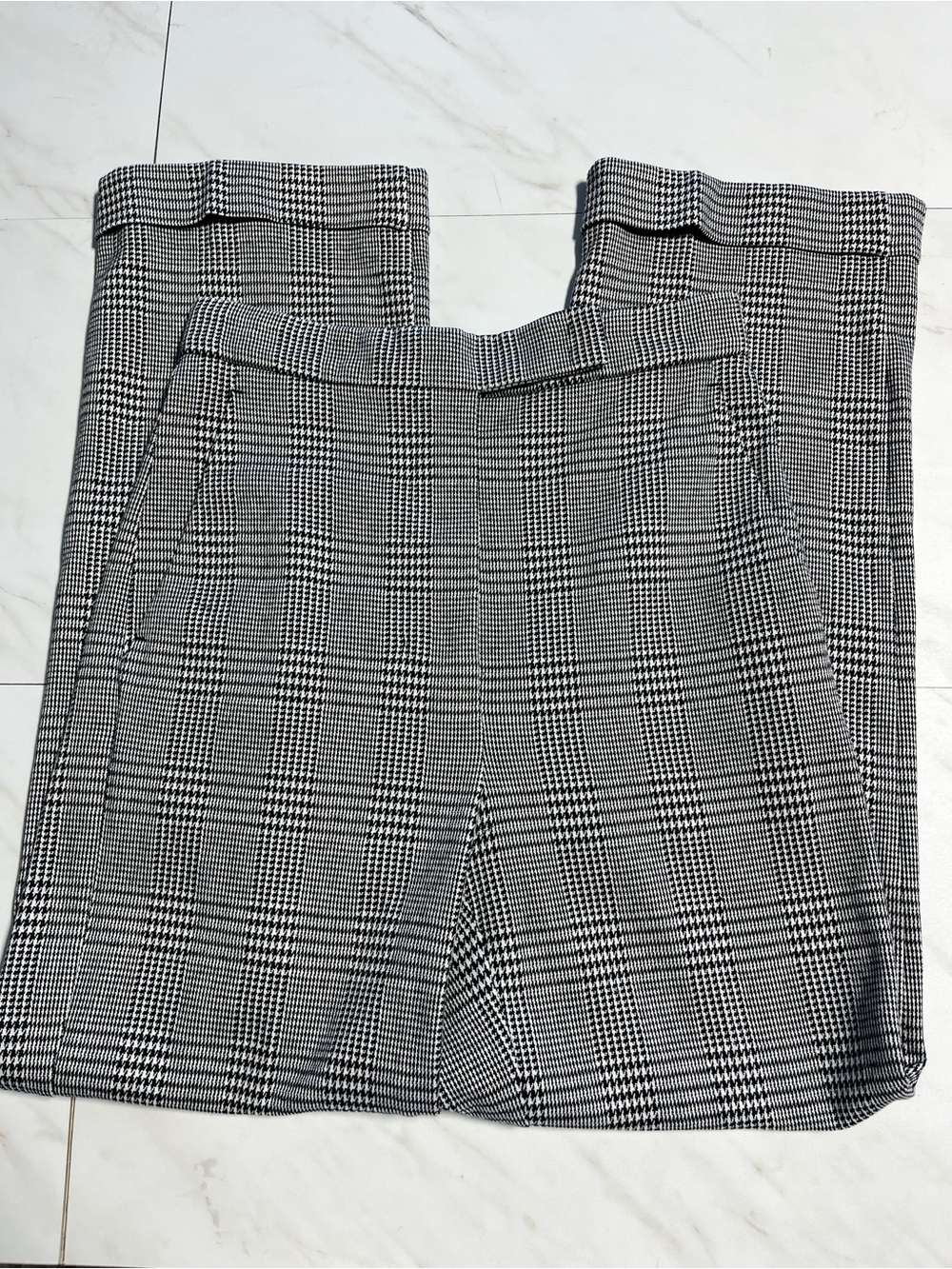 MaxMara Stretch Plaid cuffed Straight trouser pant